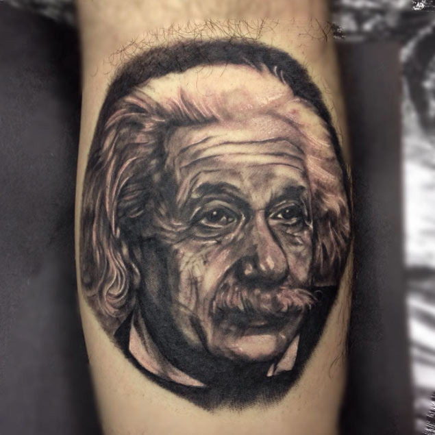 Albert Einstein Tattoo by Tony Costello
