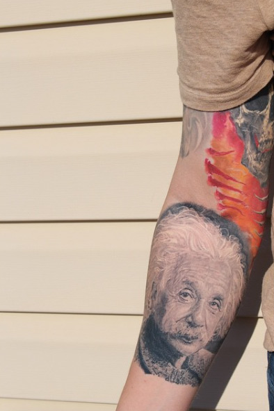 Albert Einstein Tattoo by Jose Perez Jr.