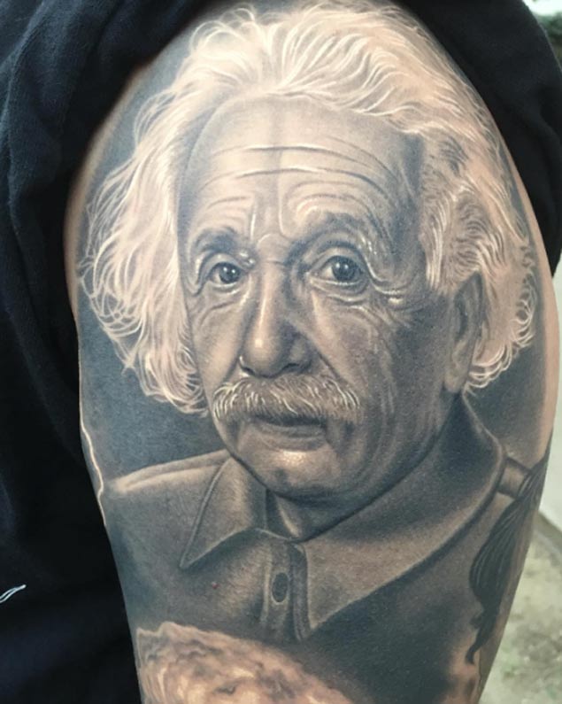 Albert Einstein Tattoo by D. Salguero