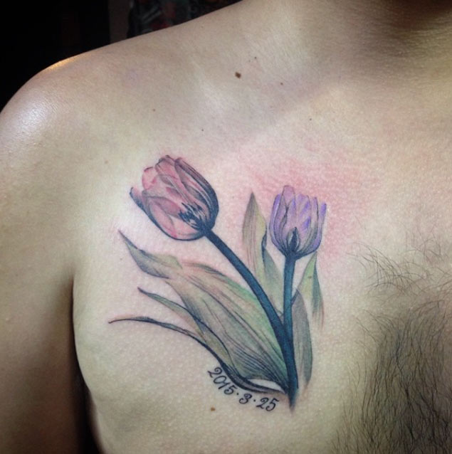 X-ray Flower Tattoo by Karmen Leung