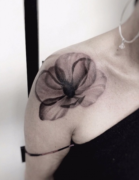 X-ray Flower Tattoo by Moorea Hum