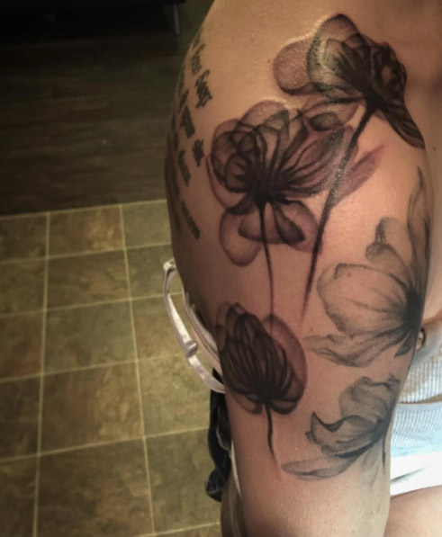 X-ray Flower Tattoo by Mighele