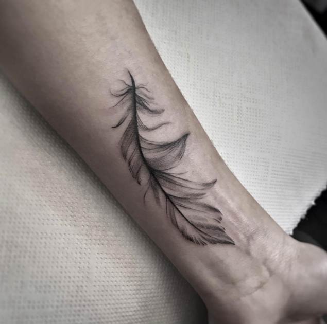 Feather Tattoo by Aleksandra Kozubska