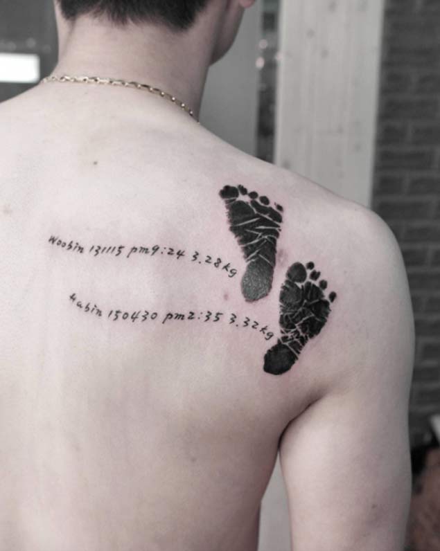 Baby Footprint Tattoo by Needle Spin