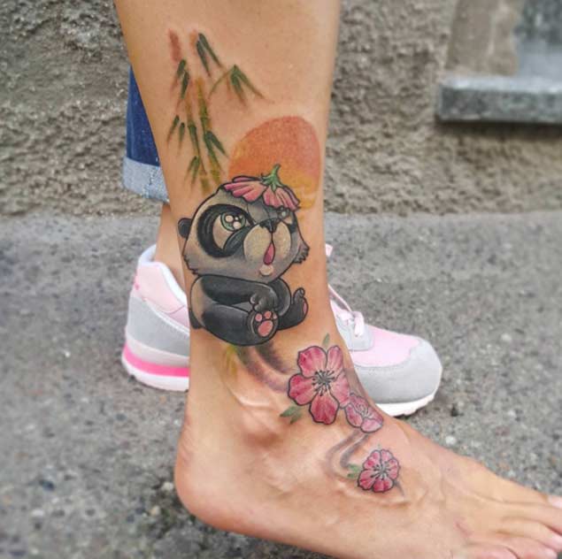 Baby Panda Tattoo Design by Michela Bottin