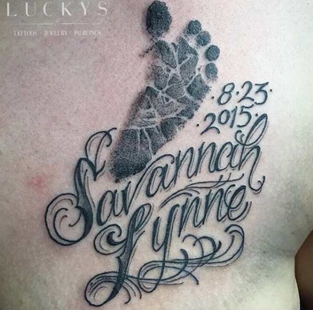Baby Footprint Tattoo by Lucky's