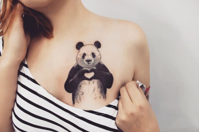 Awesome Panda Tattoo by Anna Yeshova