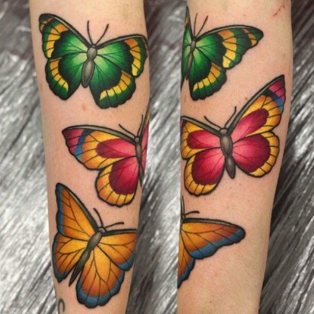 Butterfly Tattoos on Forearm by Michelle Maddison