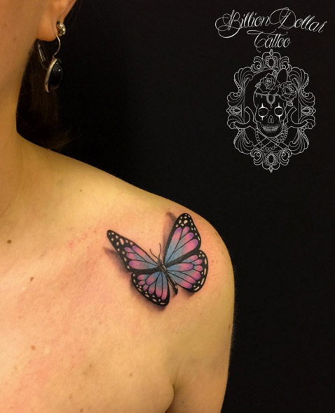 Gorgeous Butterfly Tattoo by Valentina Buggio