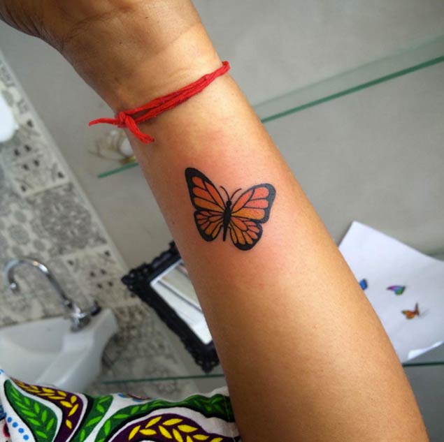 Butterfly Tattoo on Wrist by Reka Bittencourt
