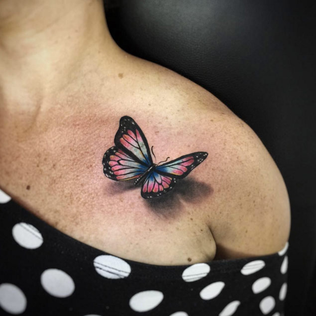3D Butterfly Tattoo Design by Alex Bruz