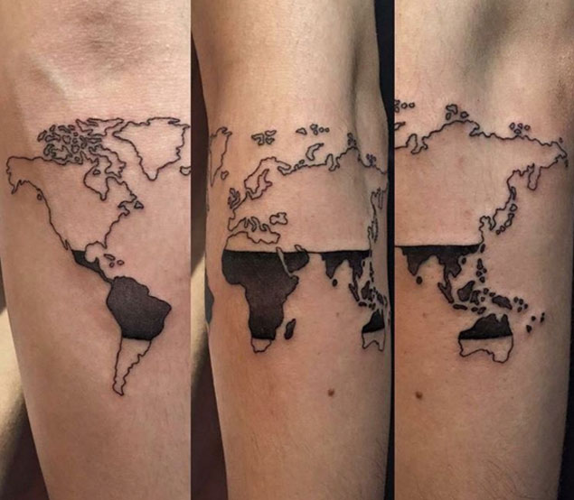 Coffee Belt World Map Tattoo by Swan Tattoo