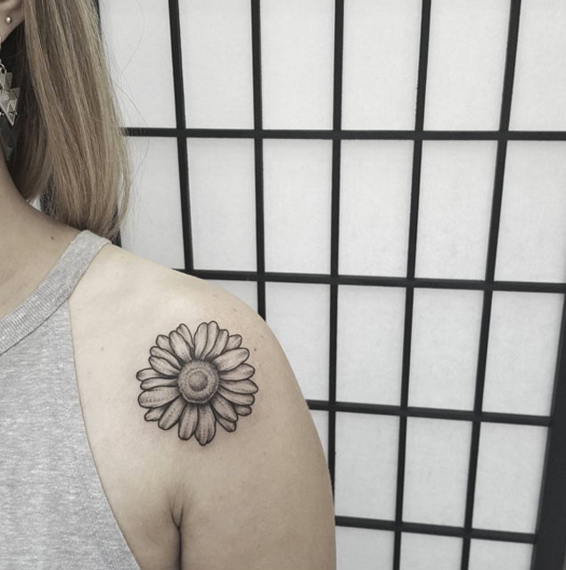 Dotwork Shoulder Tattoo by Ben Doukakis