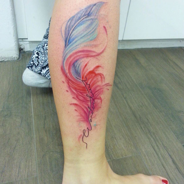 Beautiful feather with text by Jemka