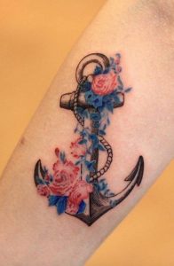 30 Floral Anchor Tattoos For Women - TattooBlend