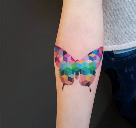 Geometric Butterfly Tattoo Design by Matteo Nangeroni
