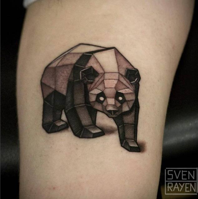 Geometric Panda Tattoo Design by Sven Rayen
