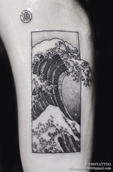 Hokusai Wave Tattoo by Dylan Kwok