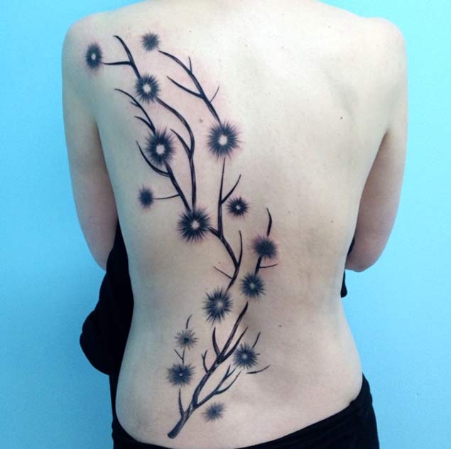 Dandelion Back Tattoo by Skooma