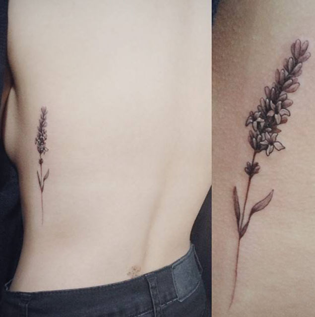 Lavender Flower Tattoo by Doy