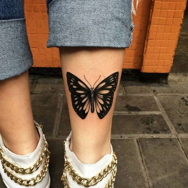 Blackwork Butterfly Tattoo by Daniel Braga