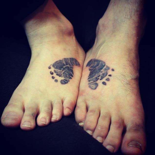 Matching Baby Footprint Tattoos by Makita