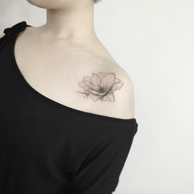 Minimal Flower Tattoo by Mini