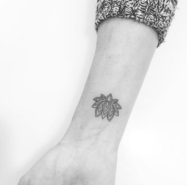 Minimalistic Lotus Flower Tattoo by Jon Boy