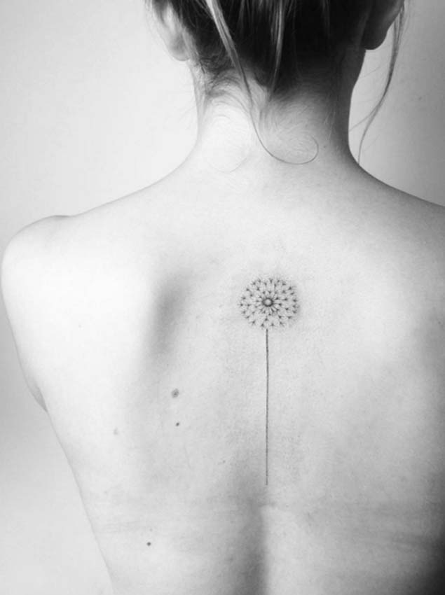 Minimalistic Dandelion Tattoo by Laura M. J.