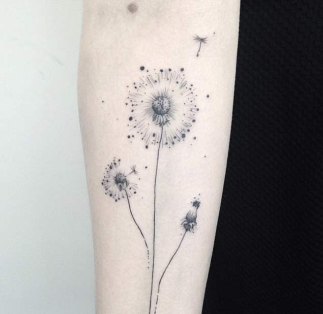 Minimal Dandelion Tattoo by Shpadyreva Julia
