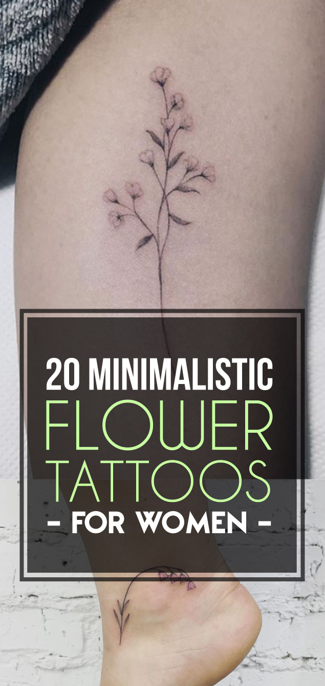 20 Minimalistic Flower Tattoos for Women - TattooBlend