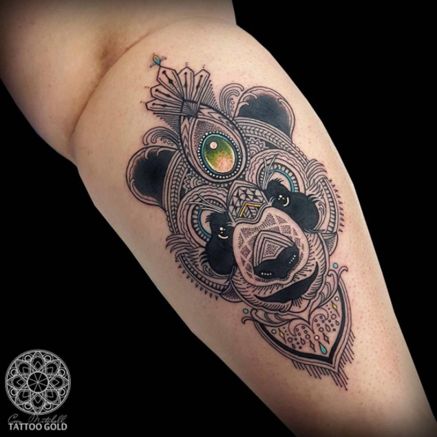 Detailed Panda Tattoo Design by Coen Mitchell