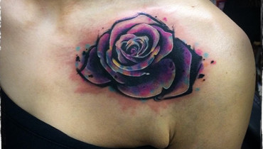 Colorful Rose Tattoo by Ewa Sroka
