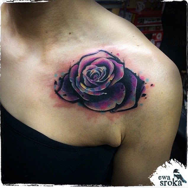 rose tattoo shoulder outline