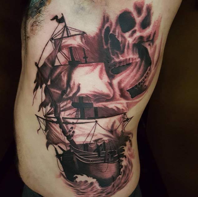 Ghost Ship Tattoo by Brian Murphy