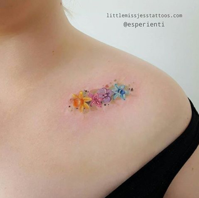 Floral Tattoo on Shoulder by Little Miss Jess