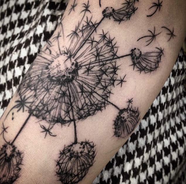 Sketchwork Dandelion Tattoo by Jason Maybruck