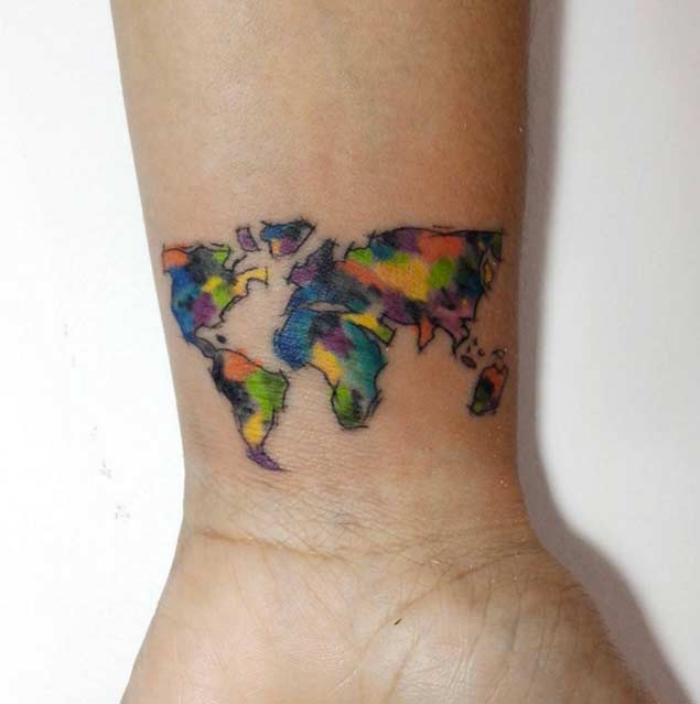 Sketched Map Tattoo by Elisa Nobre