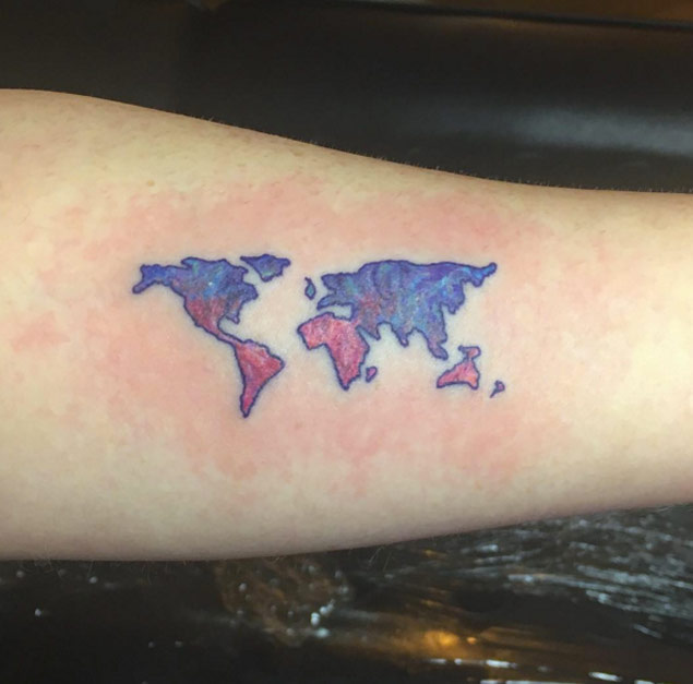 Small World Map Tattoo by Carousel