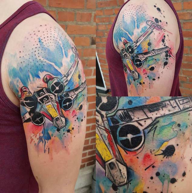 X-Wing Star Wars Tattoo by George Drone