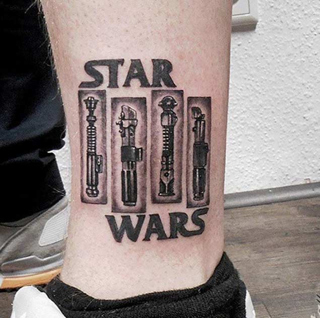 Lightsaber Star Wars Tattoo by Annette Podlatis