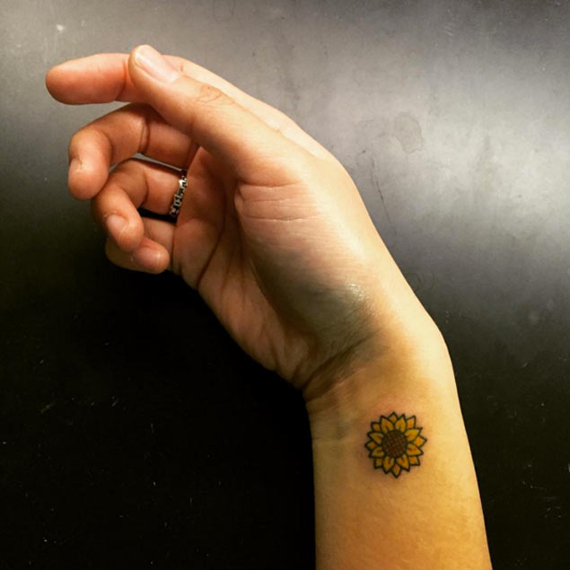 Sunflower Wrist Tattoo by Minjoo