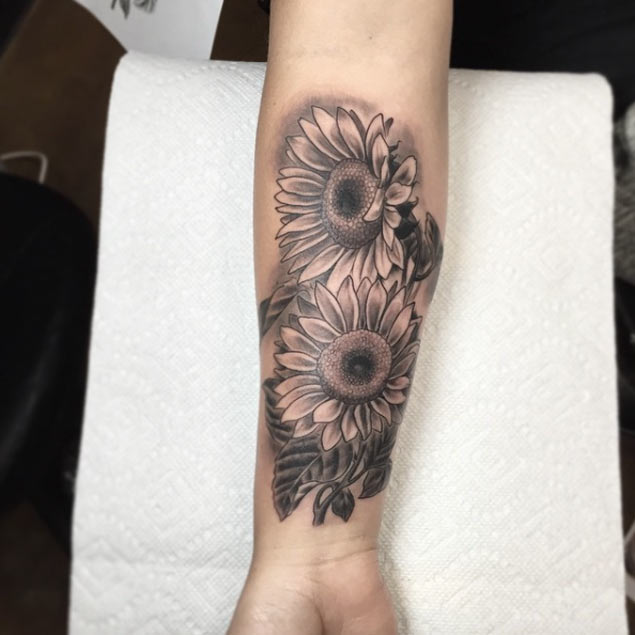 Sunflower Tattoo by Matt Laster