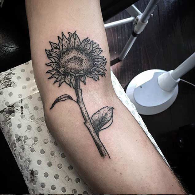 Sunflower Tattoo Design by Wolf & Wren
