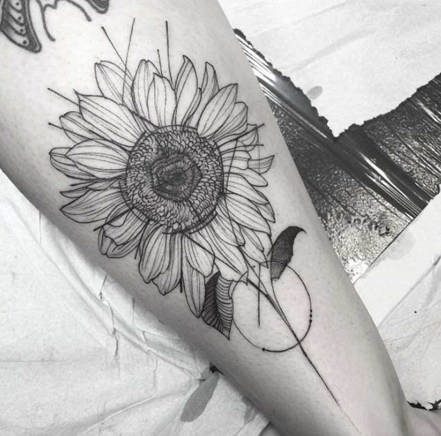 Sunflower Tattoo by Freda Oliveira