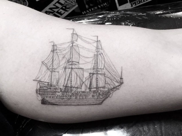 Diagram of a Ship Tattoo by Doctor Woo