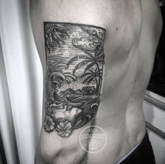 Tropical Wave Tattoo by Kadu