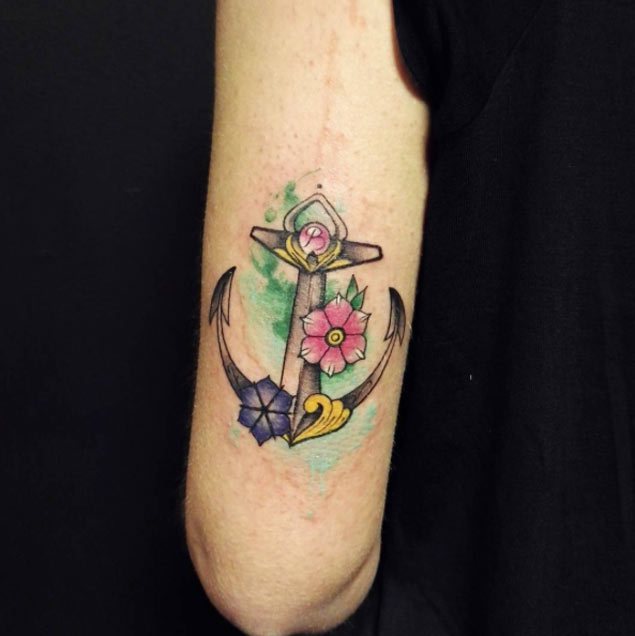 Watercolor Anchor Tattoo by Ilarty