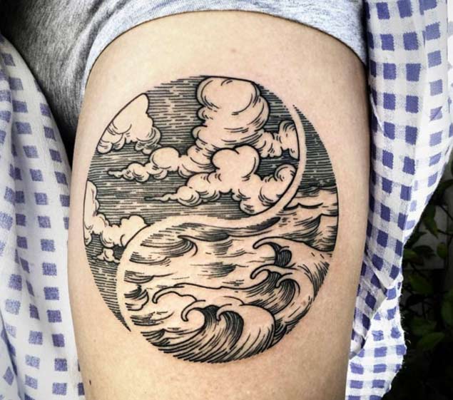 Cool Yin Yang Tattoo by Phil Tworavens