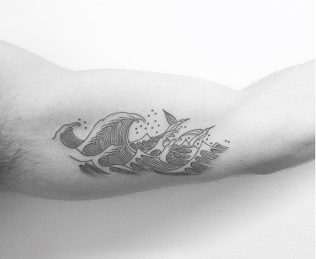 Wave Tattoo Design by Jon Boy